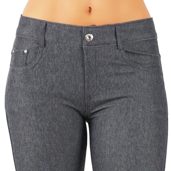 Jean Look Cotton Blend Jeggings Tights Slimming - Picture 4 of 6